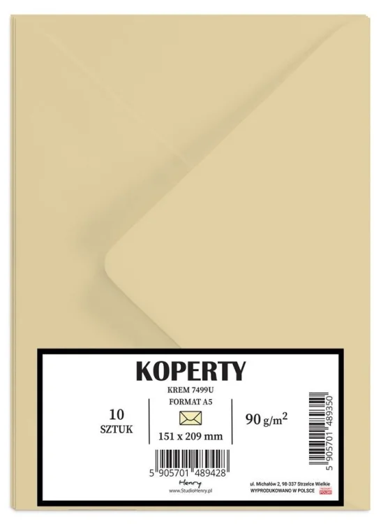 Koperty A5 kremowe 10szt