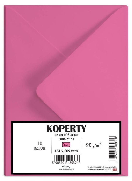 Koperty A5 Barbii róż 10szt