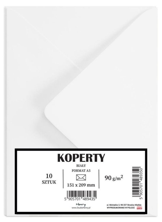 Koperty A5 białe 10szt