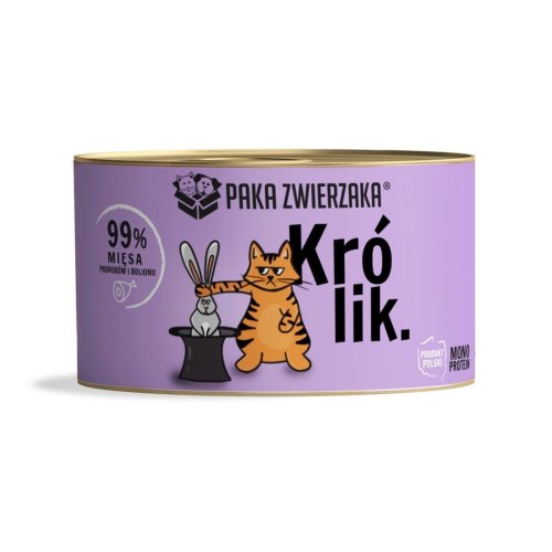 Paka Zwierzaka królik karma mokra dla kota 200g