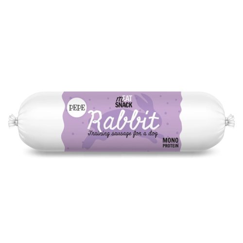 Paka Zwierzaka Pepe kiełbaski meat snack królik 200g