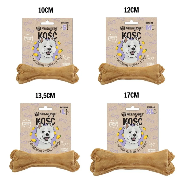 Paka Zwierzaka Kość z dodatkiem królika i mango M-12 cm 55g