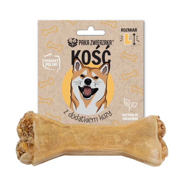Paka Zwierzaka Kość z dodakiem kozy L-13,5 cm 70g