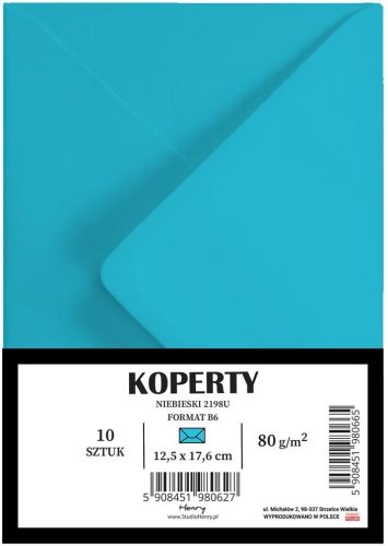 Koperty B6 niebieskie 10szt