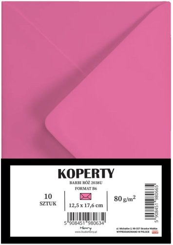 Koperty B6 Barbi róż 10szt