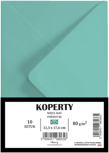 Koperty B6 miętowe 10szt