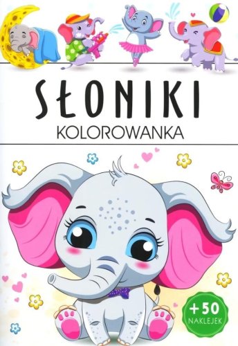 Słoniki kolorowanka