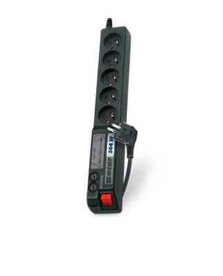 Listwa przeciwprzepięciowa Acar 504WF EMI/RFI (3m ; czarny z blachą)
