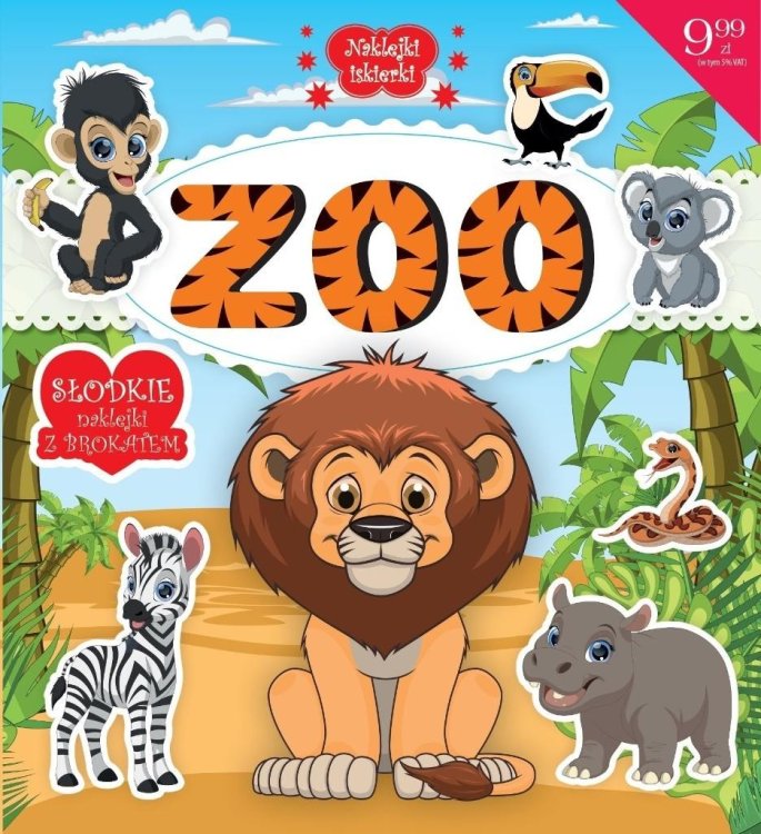 Naklejki iskierki z brokatem. ZOO