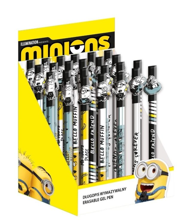 Długopis wymazywalny Minionki niebieski (24szt)
