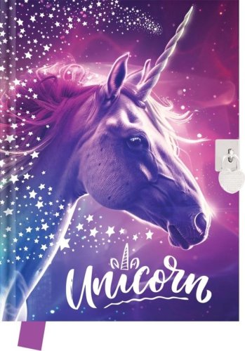 Pamiętnik z kłódką Unicorn 14x18cm 80 kartek