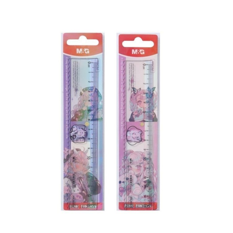 Linijka plastik Manga Pink Fantasy 15cm mix M&G