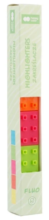 Zakreślacze blocks 5 kolorów fluo HAPPY COLOR