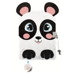 Pamiętnik z kłódką A5/96K 3D włochacz Panda