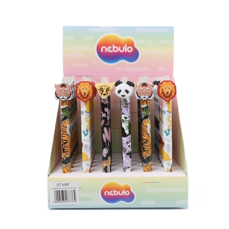 Długopis żelowy wymazywalny animals nieb (36szt)