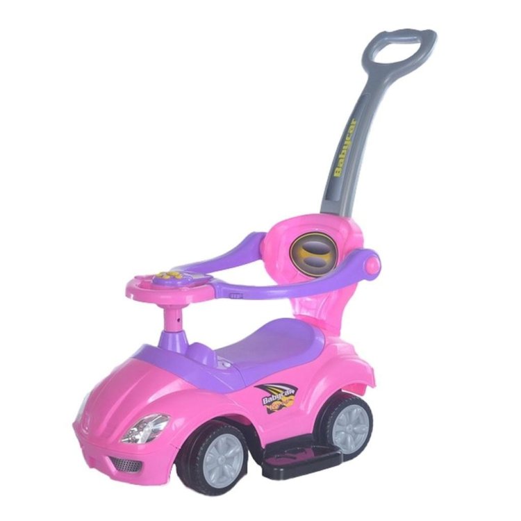 Jeździk z rączką 3w1 Mega Car różowy