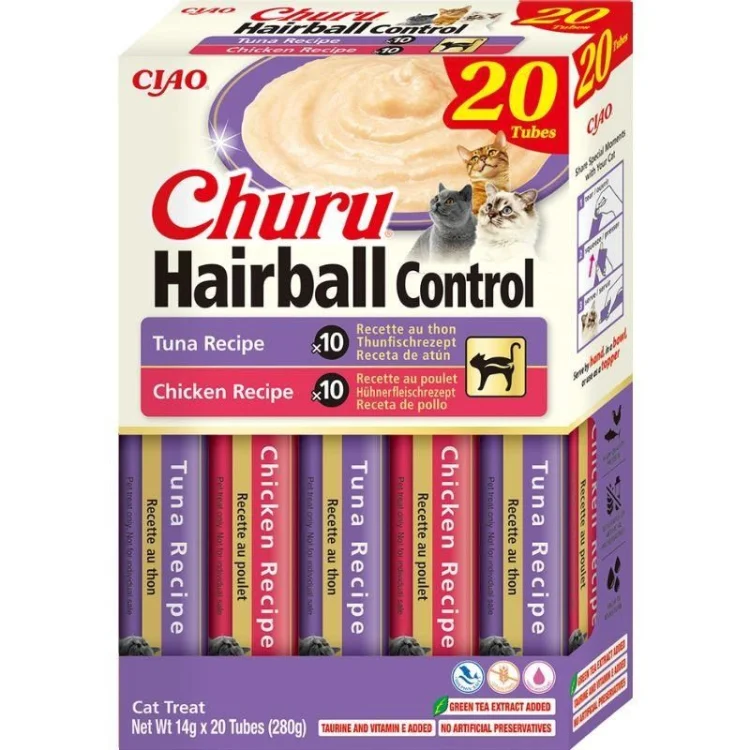 INABA CAT CHURU HAIRBALL VARIETY przysmak dla kota 20x14g (280g)