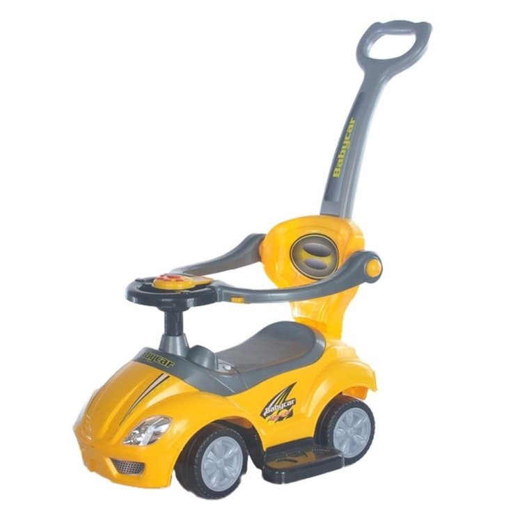 Jeździk z rączką 3w1 Mega Car żółty