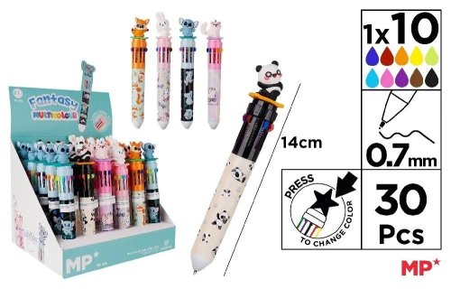 Długopis wielokolorowy 10w1 0.7mm zwierz. (30szt)