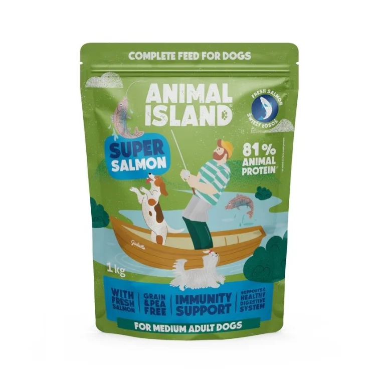 ANIMAL ISLAND łosoś sucha pies 1 kg