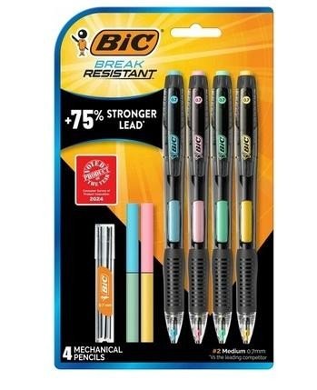 Ołówek mechaniczny + wkłady + gumka 4szt BIC