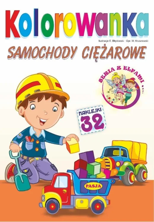 Kolorowanka. Samochody ciężarowe z naklejkami