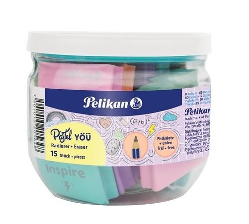 Gumka do ścierania pastel mix (15szt) PELIKAN
