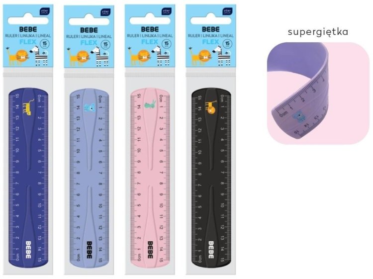 Linijka Flex 15cm Bebe Kids mix