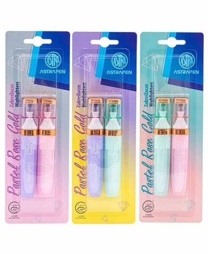 Zakreślacze pastel Astrapen rose gold 2szt mix