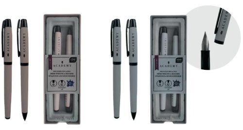 Zestaw pióro wieczne + długopis w etui Academy mix