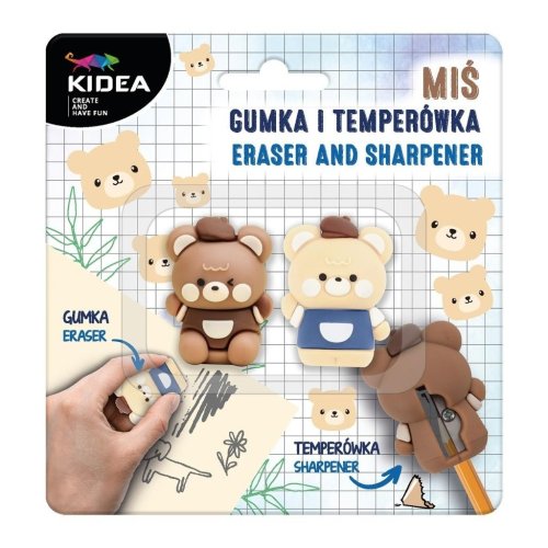 Gumka i temperówka Miś KIDEA