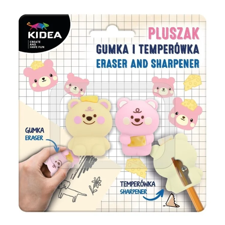 Gumka i temperówka Pluszak KIDEA