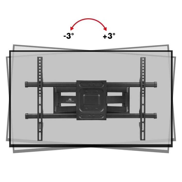 MACLEAN UCHWYT DO TV, MAX VESA 600X400, 32-85", 60KG, REG.KĄTA W PIONIE I POZIOMIE, PROFIL 65-390MM, CZARNY MC-789