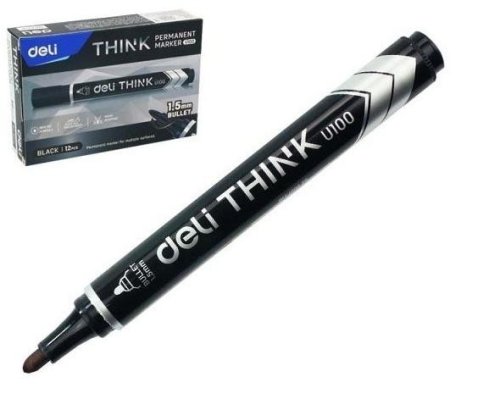 Marker permanentny okrągły 1,5mm czarny (12szt)