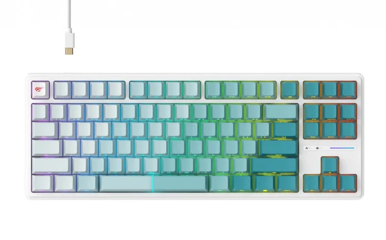 Klawiatura gamingowa Havit KB901L (biało-zielony)