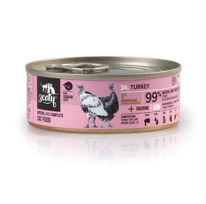 3Coty TURKEY for Senior Cats 80g