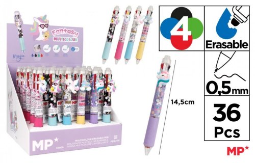 Długopis ścieralny 4-kolorowy Jednorożce (36szt)