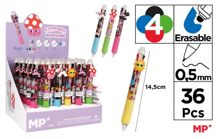 Długopis ścieralny 4-kolorowy Muchomor... (36szt)
