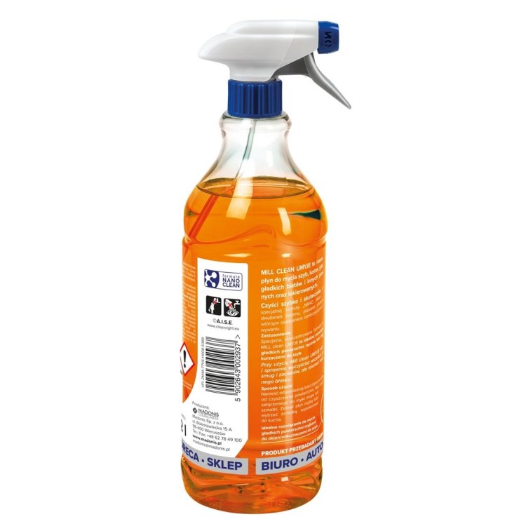MILL CLEAN UMYJE Płyn do mycia szyb, luster, glazury o zapachu Pomarańczy 1,22l