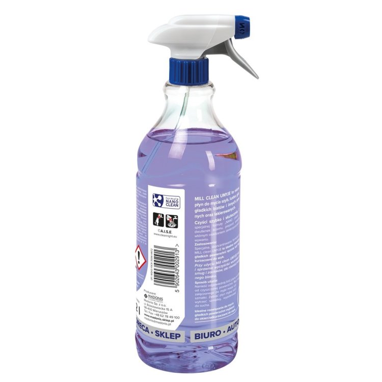 MILL CLEAN UMYJE  płyn do mycia szyb, luster, glazury o zapachu Maciejki 1,22l