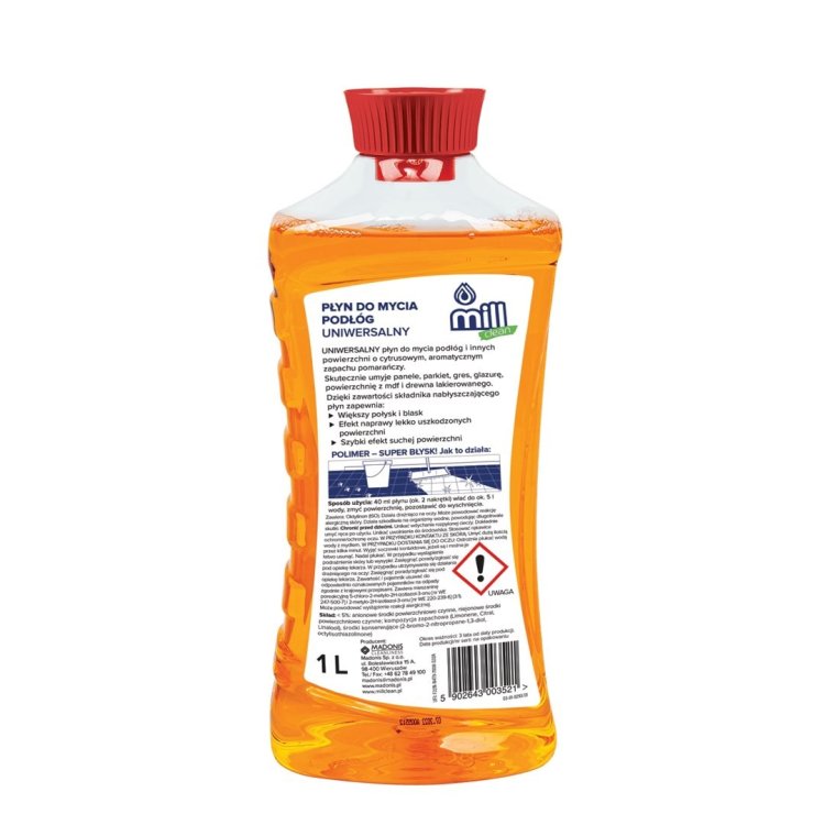 MILL CLEAN Płyn do mycia podłóg o zapachu Pomarańczy 1l