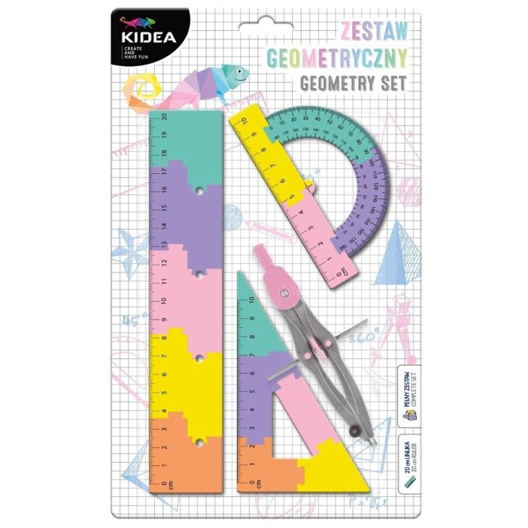 Zestaw geometryczny puzzle 20cm 4el KIDEA