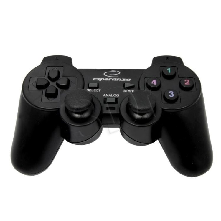Gamepad Esperanza EG106 (PC, PS2, PS3; kolor czarny)