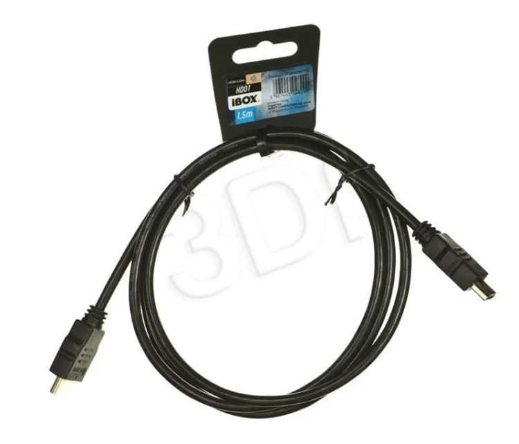 Kabel IBOX FULLHD HD01 1,5M 1.4V 13C+1 ITVFHD0115 (HDMI M - HDMI M; 1,5m; kolor czarny)