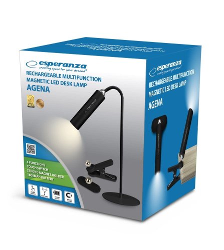 ESPERANZA ESPERANZA LAMPKA BIURKOWA LED 3W1 AGENA CZARNA ELD118K