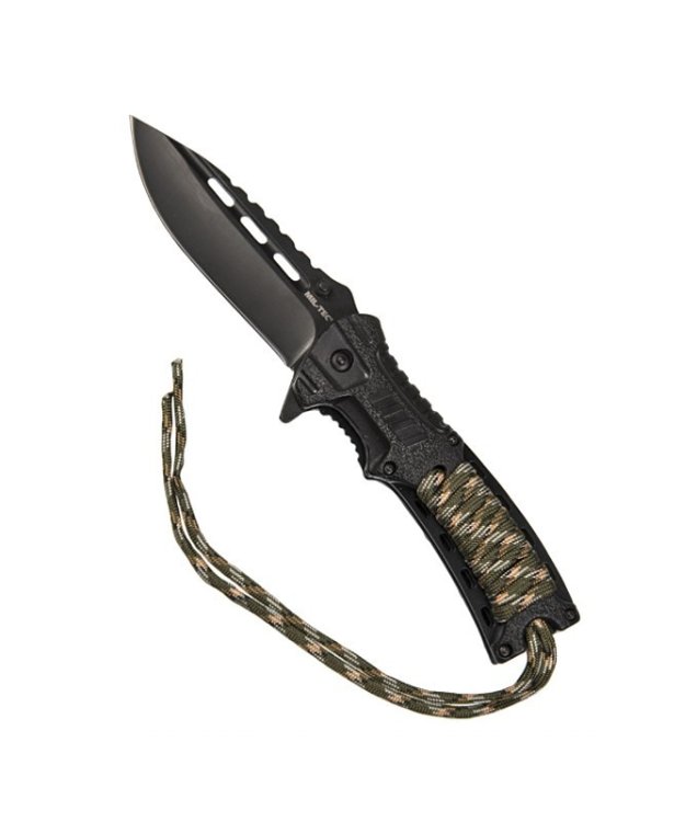 Nóż składany Mil-Tec Paracord z krzesiwem - Camo