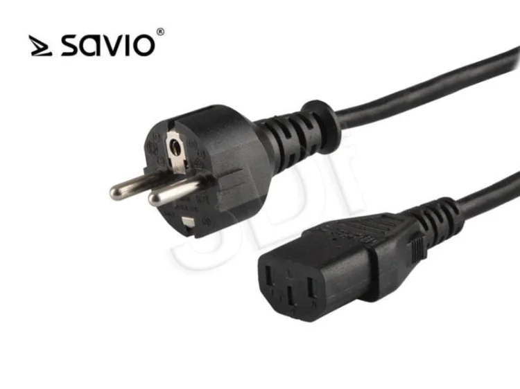 Kabel SAVIO CL-89 (C13 / IEC C13 / IEC 320 C13 - Schuko M; 1,2m; kolor czarny)