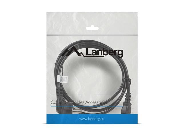 Kabel Lanberg CA-C13C-11CC-0018-BK (C13 / IEC C13 / IEC 320 C13 F - Schuko M; 1,8m; kolor czarny)
