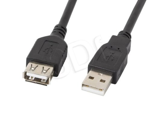 Kabel Lanberg CA-USBE-10CC-0018-BK (USB 2.0 M - USB 2.0 F; 1,8m; kolor czarny)