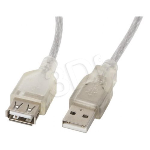 Kabel Lanberg CA-USBE-12CC-0018-TR (USB 2.0 M - USB 2.0 F; 1,8m; kolor biały)